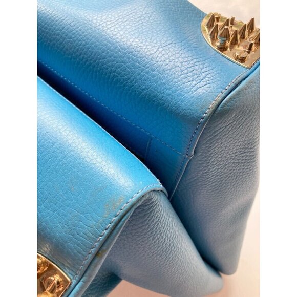 PHILIPP PLEIN Jenna Large Basics Shell Bag Studded Blue Leather Tote Bag Purse - Picture 8 of 14